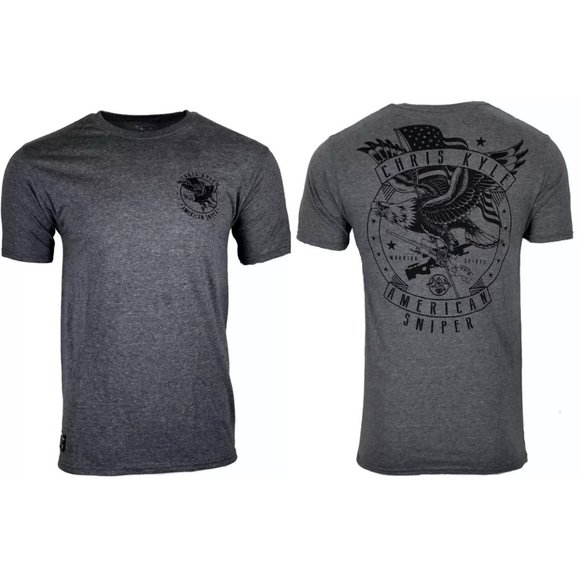 Howitzer Style Men's T-Shirt CHRIS KYLE EAGLE FLAG Military Grunt S-3XL - Picture 1 of 10